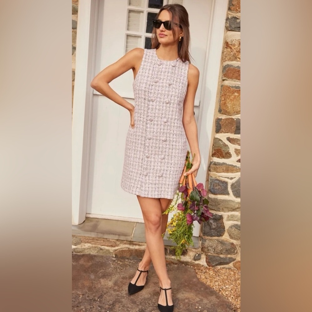 Pomander Place Peony Tweed Bianca Dress Large
